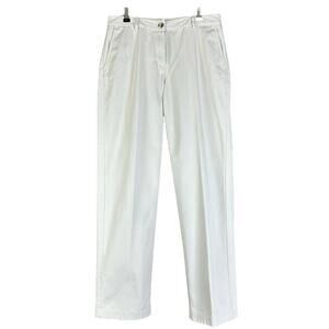 L.L.Bean Favorite Fit Pants Women Sze 4 Cream Flat Front Classic Straight  Khaki